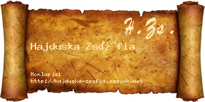 Hajduska Zsófia névjegykártya